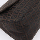 FENDI Zucchino Canvas Mamma Baguette Shoulder Bag Brown 8BR001 Auth 209938V-11