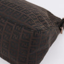 FENDI Zucchino Canvas Mamma Baguette Shoulder Bag Brown 8BR001 Auth 209938V-12