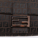 FENDI Zucchino Canvas Mamma Baguette Shoulder Bag Brown 8BR001 Auth 209938V-14
