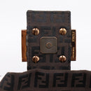 FENDI Zucchino Canvas Mamma Baguette Shoulder Bag Brown 8BR001 Auth 209938V-17