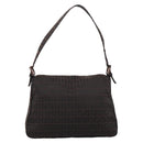 FENDI Zucchino Canvas Mamma Baguette Shoulder Bag Brown 8BR001 Auth 209938V-3
