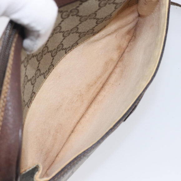 GUCCI GG Supreme Shoulder Bag PVC Beige Gold 007 904 0423 Auth 209939