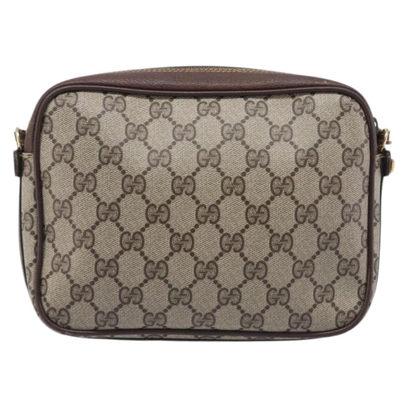GUCCI GG Supreme Shoulder Bag PVC Beige Gold 007 904 0423 Auth 209939