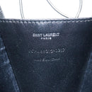 Saint Laurent Chain Love Box Shoulder Bag Leather Black Silver Auth 209941M-18
