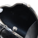 Saint Laurent Chain Love Box Shoulder Bag Leather Black Silver Auth 209941M-20