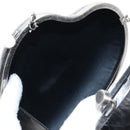 Saint Laurent Chain Love Box Shoulder Bag Leather Black Silver Auth 209941M-22