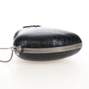 Saint Laurent Chain Love Box Shoulder Bag Leather Black Silver Auth 209941M-4