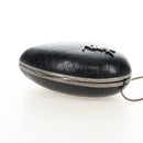 Saint Laurent Chain Love Box Shoulder Bag Leather Black Silver Auth 209941M-5
