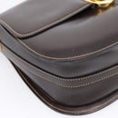GUCCI Shoulder Bag Leather Brown Gold Auth 209942V-11