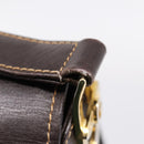 GUCCI Shoulder Bag Leather Brown Gold Auth 209942V-14
