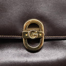 GUCCI Shoulder Bag Leather Brown Gold Auth 209942V-15