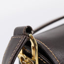 GUCCI Shoulder Bag Leather Brown Gold Auth 209942V-16