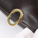GUCCI Shoulder Bag Leather Brown Gold Auth 209942V-17