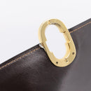 GUCCI Shoulder Bag Leather Brown Gold Auth 209942V-18