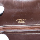GUCCI Shoulder Bag Leather Brown Gold Auth 209942V-21