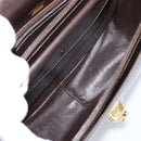 GUCCI Shoulder Bag Leather Brown Gold Auth 209942V-22