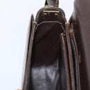 GUCCI Shoulder Bag Leather Brown Gold Auth 209942V-24