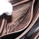 GUCCI Shoulder Bag Leather Brown Gold Auth 209942V-27