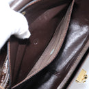 GUCCI Shoulder Bag Leather Brown Gold Auth 209942V-28