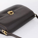 GUCCI Shoulder Bag Leather Brown Gold Auth 209942V-6
