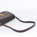 GUCCI Shoulder Bag Leather Brown Gold Auth 209942V-7