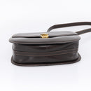 GUCCI Shoulder Bag Leather Brown Gold Auth 209942V-9