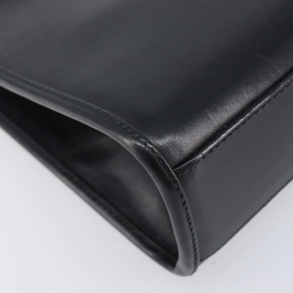 GUCCI Jackie Hand Bag Leather Black Silver 002 1065 Auth 209943V
