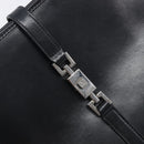 GUCCI Jackie Hand Bag Leather Black Silver 002 1065 Auth 209943V-19