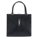 GUCCI Jackie Hand Bag Leather Black Silver 002 1065 Auth 209943V-13