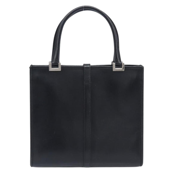 GUCCI Jackie Hand Bag Leather Black Silver 002 1065 Auth 209943V