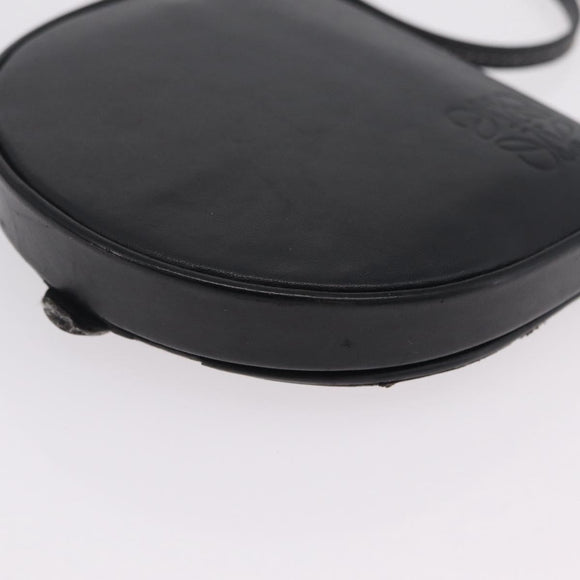 LOEWE Shoulder Pouch Heel Pouch Leather Black Auth 209944