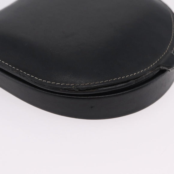 LOEWE Shoulder Pouch Heel Pouch Leather Black Auth 209944