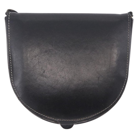 LOEWE Shoulder Pouch Heel Pouch Leather Black Auth 209944