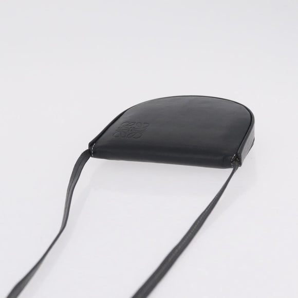 LOEWE Shoulder Pouch Heel Pouch Leather Black Auth 209944