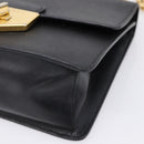 PRADA Chain Shoulder Bag Safiano Leather Black Gold Auth 209945V-15