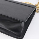 PRADA Chain Shoulder Bag Safiano Leather Black Gold Auth 209945V-13