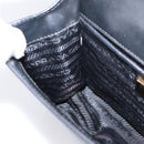 PRADA Chain Shoulder Bag Safiano Leather Black Gold Auth 209945V-25