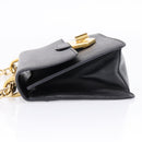 PRADA Chain Shoulder Bag Safiano Leather Black Gold Auth 209945V-4