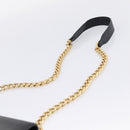 PRADA Chain Shoulder Bag Safiano Leather Black Gold Auth 209945V-9