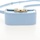 CELINE Triomphe Mini Claude Shoulder Bag Leather Light Blue Auth 209947V-10