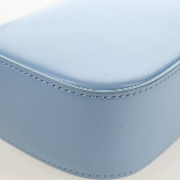 CELINE Triomphe Mini Claude Shoulder Bag Leather Light Blue Auth 209947V