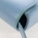 CELINE Triomphe Mini Claude Shoulder Bag Leather Light Blue Auth 209947V-19