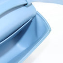CELINE Triomphe Mini Claude Shoulder Bag Leather Light Blue Auth 209947V-23