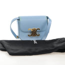 CELINE Triomphe Mini Claude Shoulder Bag Leather Light Blue Auth 209947V-28