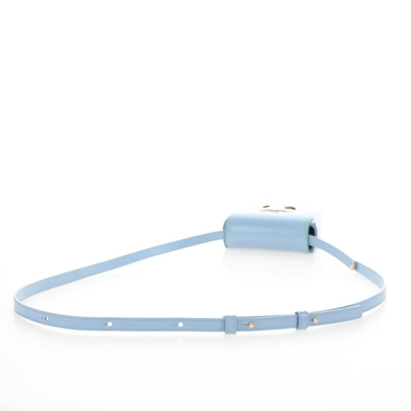 CELINE Triomphe Mini Claude Shoulder Bag Leather Light Blue Auth 209947V
