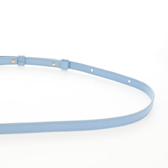 CELINE Triomphe Mini Claude Shoulder Bag Leather Light Blue Auth 209947V