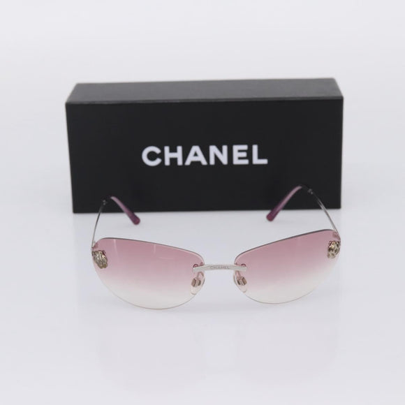 CHANEL Camelia Sunglasses Metal Pink CC Auth 209949V