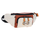 Coach Body Bag Leather Brown White Auth 209957A-1