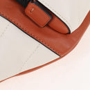 Coach Body Bag Leather Brown White Auth 209957A-12