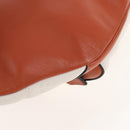 Coach Body Bag Leather Brown White Auth 209957A-14